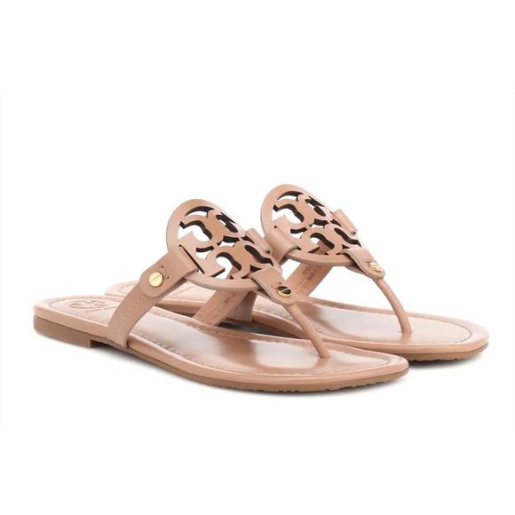 Tory Burch Shoes - ⚡️SOLD⚡️ tory burch miller logo leather thong sandal - size 10